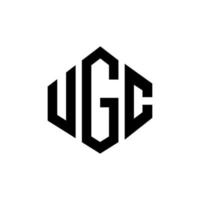 création de logo de lettre ugc avec forme de polygone. création de logo en forme de polygone et de cube ugc. modèle de logo vectoriel ugc hexagone couleurs blanches et noires. monogramme ugc, logo d'entreprise et immobilier.