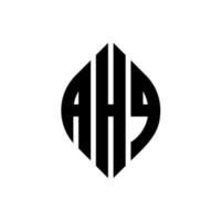 création de logo de lettre de cercle ahq avec forme de cercle et d'ellipse. lettres ellipse ahq avec style typographique. les trois initiales forment un logo circulaire. ahq cercle emblème abstrait monogramme lettre marque vecteur. vecteur