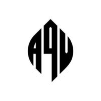 création de logo de lettre de cercle aqv avec forme de cercle et d'ellipse. lettres d'ellipse aqv avec style typographique. les trois initiales forment un logo circulaire. aqv cercle emblème abstrait monogramme lettre marque vecteur. vecteur