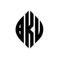 création de logo de lettre de cercle bku avec forme de cercle et d'ellipse. lettres bku ellipse avec style typographique. les trois initiales forment un logo circulaire. bku cercle emblème abstrait monogramme lettre marque vecteur. vecteur