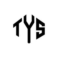 création de logo de lettre tys avec forme de polygone. création de logo en forme de polygone et de cube. modèle de logo vectoriel tys hexagone couleurs blanches et noires. monogramme tys, logo d'entreprise et immobilier.