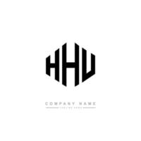 création de logo de lettre hhu avec forme de polygone. hhu création de logo en forme de polygone et de cube. modèle de logo vectoriel hhu hexagone couleurs blanches et noires. monogramme hhu, logo d'entreprise et immobilier.