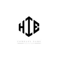 création de logo de lettre hie avec forme de polygone. création de logo en forme de polygone et de cube. modèle de logo vectoriel hexagone hie couleurs blanches et noires. hie monogramme, logo d'entreprise et immobilier.