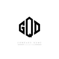 création de logo de lettre gqd avec forme de polygone. création de logo en forme de polygone et de cube gqd. modèle de logo vectoriel hexagone gqd couleurs blanches et noires. monogramme gqd, logo d'entreprise et immobilier.