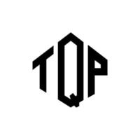 création de logo de lettre tqp avec forme de polygone. création de logo en forme de polygone et de cube tqp. modèle de logo vectoriel hexagone tqp couleurs blanches et noires. monogramme tqp, logo commercial et immobilier.