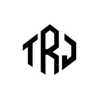 création de logo de lettre trj avec forme de polygone. création de logo en forme de polygone et de cube trj. modèle de logo vectoriel trj hexagone couleurs blanches et noires. monogramme trj, logo d'entreprise et immobilier.