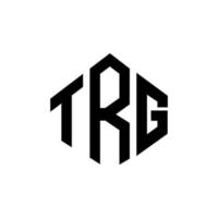 création de logo de lettre trg avec forme de polygone. création de logo en forme de polygone et de cube trg. modèle de logo vectoriel trg hexagone couleurs blanches et noires. monogramme trg, logo d'entreprise et immobilier.
