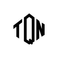 création de logo de lettre tqn avec forme de polygone. création de logo en forme de polygone et de cube tqn. modèle de logo vectoriel hexagone tqn couleurs blanches et noires. monogramme tqn, logo d'entreprise et immobilier.