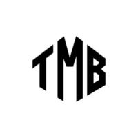 création de logo de lettre tmb avec forme de polygone. création de logo en forme de polygone et de cube tmb. modèle de logo vectoriel hexagone tmb couleurs blanches et noires. monogramme tmb, logo d'entreprise et immobilier.