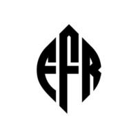 création de logo de lettre de cercle ffr avec forme de cercle et d'ellipse. lettres ellipse ffr avec style typographique. les trois initiales forment un logo circulaire. ffr cercle emblème abstrait monogramme lettre marque vecteur. vecteur