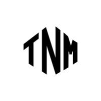 création de logo de lettre tnm avec forme de polygone. création de logo en forme de polygone et de cube tnm. modèle de logo vectoriel tnm hexagone couleurs blanches et noires. monogramme tnm, logo d'entreprise et immobilier.