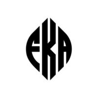 création de logo de lettre de cercle fka avec forme de cercle et d'ellipse. lettres d'ellipse fka avec style typographique. les trois initiales forment un logo circulaire. fka cercle emblème abstrait monogramme lettre marque vecteur. vecteur