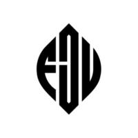 création de logo de lettre de cercle fju avec forme de cercle et d'ellipse. lettres d'ellipse fju avec style typographique. les trois initiales forment un logo circulaire. fju cercle emblème abstrait monogramme lettre marque vecteur. vecteur