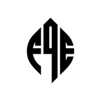 création de logo de lettre de cercle fqe avec forme de cercle et d'ellipse. lettres ellipse fqe avec style typographique. les trois initiales forment un logo circulaire. fqe cercle emblème abstrait monogramme lettre marque vecteur. vecteur