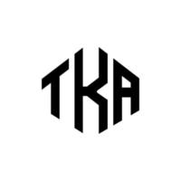 création de logo de lettre tka avec forme de polygone. création de logo en forme de polygone et de cube tka. modèle de logo vectoriel hexagone tka couleurs blanches et noires. monogramme tka, logo d'entreprise et immobilier.