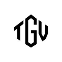 création de logo de lettre tgv avec forme de polygone. création de logo en forme de polygone et de cube tgv. modèle de logo vectoriel hexagone tgv couleurs blanches et noires. monogramme tgv, logo entreprise et immobilier.