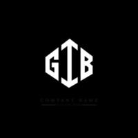 création de logo de lettre gib avec forme de polygone. création de logo en forme de polygone et de cube gib. modèle de logo vectoriel gib hexagone couleurs blanches et noires. monogramme gib, logo d'entreprise et immobilier.