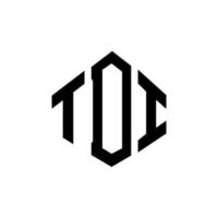 création de logo de lettre tdi avec forme de polygone. création de logo en forme de polygone et de cube tdi. modèle de logo vectoriel hexagone tdi couleurs blanches et noires. monogramme tdi, logo d'entreprise et immobilier.