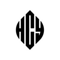 création de logo de lettre de cercle hcy avec forme de cercle et d'ellipse. lettres hcy ellipse avec style typographique. les trois initiales forment un logo circulaire. hcy cercle emblème abstrait monogramme lettre marque vecteur. vecteur