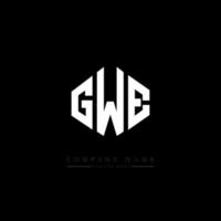 création de logo de lettre gwe avec forme de polygone. création de logo en forme de polygone et de cube gwe. modèle de logo vectoriel hexagone gwe couleurs blanches et noires. monogramme gwe, logo d'entreprise et immobilier.