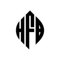 création de logo de lettre de cercle hfb avec forme de cercle et d'ellipse. lettres hfb ellipse avec style typographique. les trois initiales forment un logo circulaire. hfb cercle emblème abstrait monogramme lettre marque vecteur. vecteur