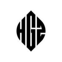 création de logo de lettre hgz cercle avec forme de cercle et d'ellipse. lettres d'ellipse hgz avec style typographique. les trois initiales forment un logo circulaire. hgz cercle emblème abstrait monogramme lettre marque vecteur. vecteur
