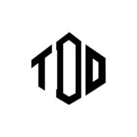 création de logo de lettre tdo avec forme de polygone. création de logo en forme de polygone et de cube tdo. modèle de logo vectoriel hexagone tdo couleurs blanches et noires. monogramme tdo, logo d'entreprise et immobilier.