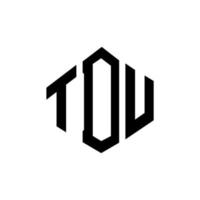 création de logo de lettre tdu avec forme de polygone. création de logo en forme de polygone et de cube tdu. modèle de logo vectoriel hexagone tdu couleurs blanches et noires. monogramme tdu, logo d'entreprise et immobilier.