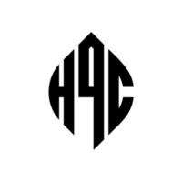 création de logo de lettre de cercle hqc avec forme de cercle et d'ellipse. lettres hqc ellipse avec style typographique. les trois initiales forment un logo circulaire. hqc cercle emblème abstrait monogramme lettre marque vecteur. vecteur