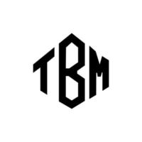 création de logo de lettre tbm avec forme de polygone. création de logo en forme de polygone et de cube tbm. modèle de logo vectoriel tbm hexagone couleurs blanches et noires. monogramme tbm, logo commercial et immobilier.