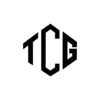 création de logo de lettre tcg avec forme de polygone. création de logo en forme de polygone et de cube tcg. modèle de logo vectoriel hexagone tcg couleurs blanches et noires. monogramme tcg, logo commercial et immobilier.