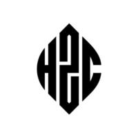 création de logo de lettre de cercle hzc avec forme de cercle et d'ellipse. lettres d'ellipse hzc avec style typographique. les trois initiales forment un logo circulaire. hzc cercle emblème abstrait monogramme lettre marque vecteur. vecteur