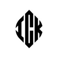 création de logo de lettre de cercle ick avec forme de cercle et d'ellipse. ick lettres ellipse avec style typographique. les trois initiales forment un logo circulaire. ick cercle emblème abstrait monogramme lettre marque vecteur. vecteur