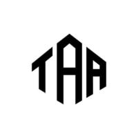 création de logo de lettre taa avec forme de polygone. création de logo en forme de polygone et de cube taa. modèle de logo vectoriel taa hexagone couleurs blanches et noires. monogramme taa, logo d'entreprise et immobilier.