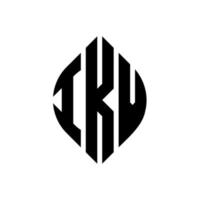 création de logo de lettre de cercle ikv avec forme de cercle et d'ellipse. lettres d'ellipse ikv avec style typographique. les trois initiales forment un logo circulaire. ikv cercle emblème abstrait monogramme lettre marque vecteur. vecteur