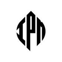 création de logo de lettre de cercle d'ipm avec la forme de cercle et d'ellipse. lettres d'ellipse ipm avec style typographique. les trois initiales forment un logo circulaire. vecteur de marque de lettre de monogramme abstrait d'emblème de cercle d'ipm.
