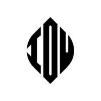 création de logo de lettre de cercle iov avec forme de cercle et d'ellipse. lettres d'ellipse iov avec style typographique. les trois initiales forment un logo circulaire. iov cercle emblème abstrait monogramme lettre marque vecteur. vecteur