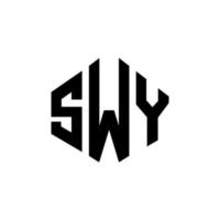 création de logo de lettre swy avec forme de polygone. création de logo swy en forme de polygone et de cube. modèle de logo vectoriel swy hexagone couleurs blanches et noires. monogramme swy, logo d'entreprise et immobilier.