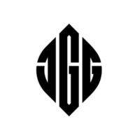 création de logo de lettre de cercle jgg avec forme de cercle et d'ellipse. lettres jgg ellipse avec style typographique. les trois initiales forment un logo circulaire. jgg cercle emblème abstrait monogramme lettre marque vecteur. vecteur