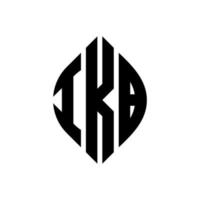 création de logo de lettre de cercle ikb avec forme de cercle et d'ellipse. lettres d'ellipse ikb avec style typographique. les trois initiales forment un logo circulaire. ikb cercle emblème abstrait monogramme lettre marque vecteur. vecteur