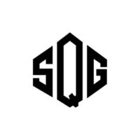 création de logo de lettre sqg avec forme de polygone. création de logo en forme de polygone et de cube sqg. modèle de logo vectoriel hexagone sqg couleurs blanches et noires. monogramme sqg, logo d'entreprise et immobilier.