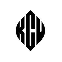 création de logo de lettre de cercle kcv avec forme de cercle et d'ellipse. lettres kcv ellipse avec style typographique. les trois initiales forment un logo circulaire. kcv cercle emblème abstrait monogramme lettre marque vecteur. vecteur