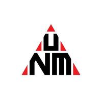 création de logo de lettre triangle unm avec forme de triangle. monogramme de conception de logo triangle unm. modèle de logo vectoriel triangle unm avec couleur rouge. logo triangulaire unm logo simple, élégant et luxueux.