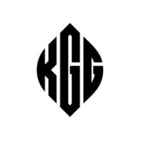 création de logo de lettre de cercle kgg avec forme de cercle et d'ellipse. lettres d'ellipse kgg avec style typographique. les trois initiales forment un logo circulaire. kgg cercle emblème abstrait monogramme lettre marque vecteur. vecteur