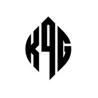 création de logo de lettre de cercle kqg avec forme de cercle et d'ellipse. lettres d'ellipse kqg avec style typographique. les trois initiales forment un logo circulaire. kqg cercle emblème abstrait monogramme lettre marque vecteur. vecteur
