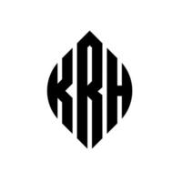 création de logo de lettre de cercle krh avec forme de cercle et d'ellipse. lettres d'ellipse krh avec style typographique. les trois initiales forment un logo circulaire. krh cercle emblème abstrait monogramme lettre marque vecteur. vecteur