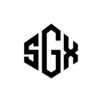 création de logo de lettre sgx avec forme de polygone. création de logo en forme de polygone et de cube sgx. modèle de logo vectoriel hexagone sgx couleurs blanches et noires. monogramme sgx, logo d'entreprise et immobilier.