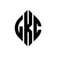 création de logo de lettre de cercle lkc avec forme de cercle et d'ellipse. lettres d'ellipse lkc avec style typographique. les trois initiales forment un logo circulaire. lkc cercle emblème abstrait monogramme lettre marque vecteur. vecteur