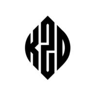 création de logo de lettre de cercle kzo avec forme de cercle et d'ellipse. lettres kzo ellipse avec style typographique. les trois initiales forment un logo circulaire. kzo cercle emblème abstrait monogramme lettre marque vecteur. vecteur