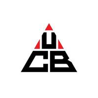 création de logo de lettre triangle ucb avec forme de triangle. monogramme de conception de logo triangle ucb. modèle de logo vectoriel triangle ucb avec couleur rouge. logo triangulaire ucb logo simple, élégant et luxueux.